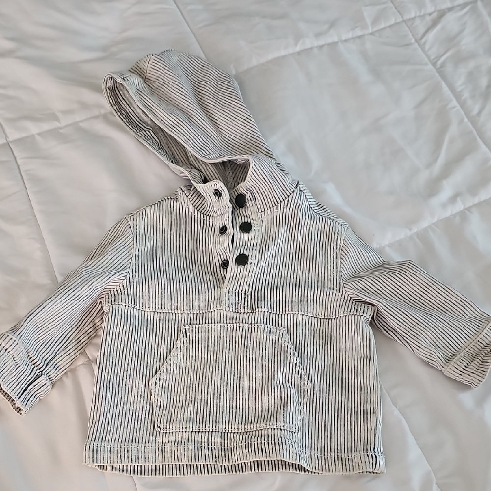 Striped Hooded Baby Pullover